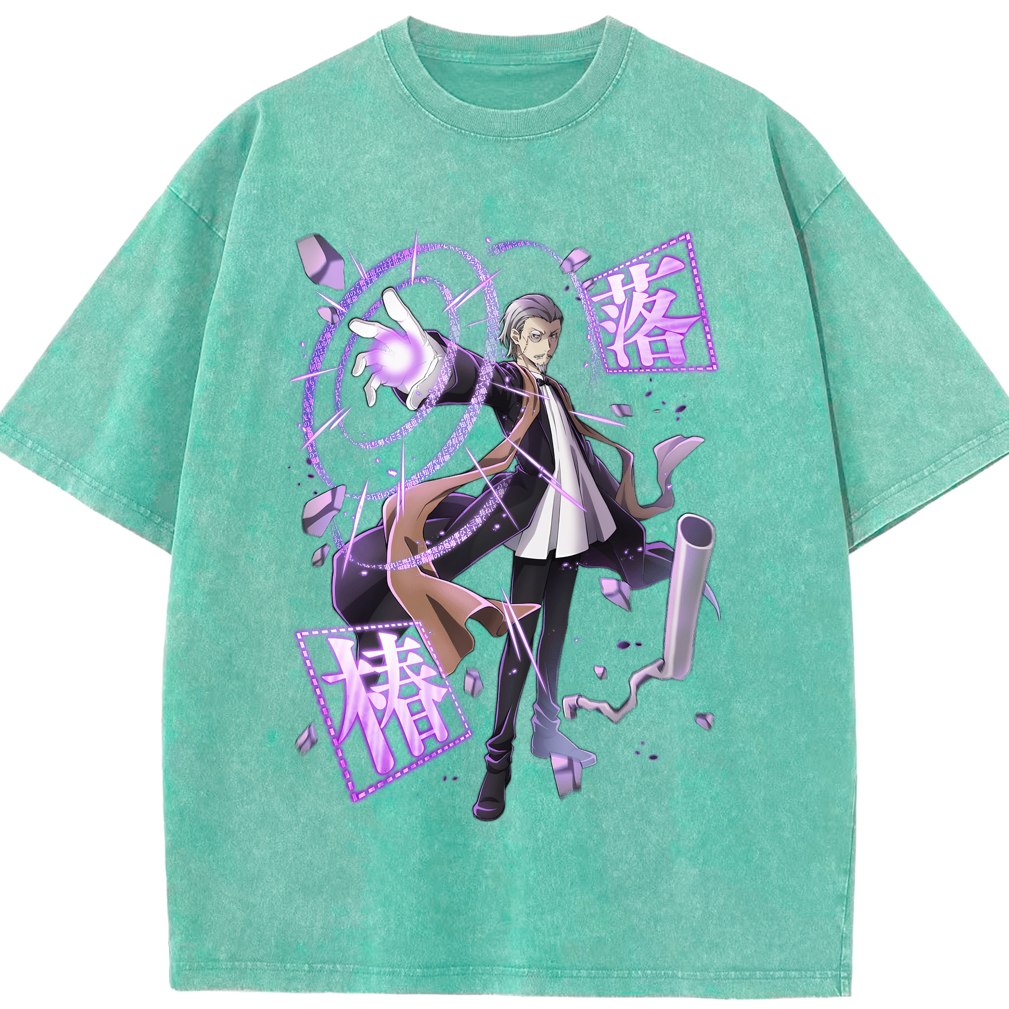 （画像用） 文豪ストレイドッグス Bungo Stray Dogs 綿100% ヴィンテージ風 半袖Tシャツ（フロントプリント）